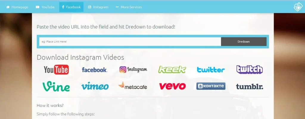 Download video facebook menggunakan DreDown.Com