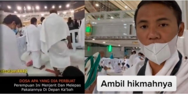 Astaghfirullah, Viral Video Wanita Tiba-Tiba Menjerit Histeris dan Membuka Pakaian Saat Berada di Depan Ka’bah