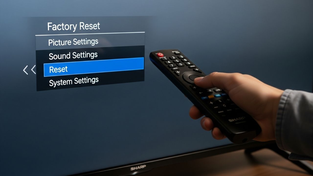 cara reset pabrik tv sharp aquos